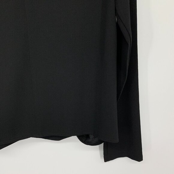 WAYF Top Black Long Sleeve Keyhole Choker V Neck Wrap Front Blouse - Picture 10 of 11